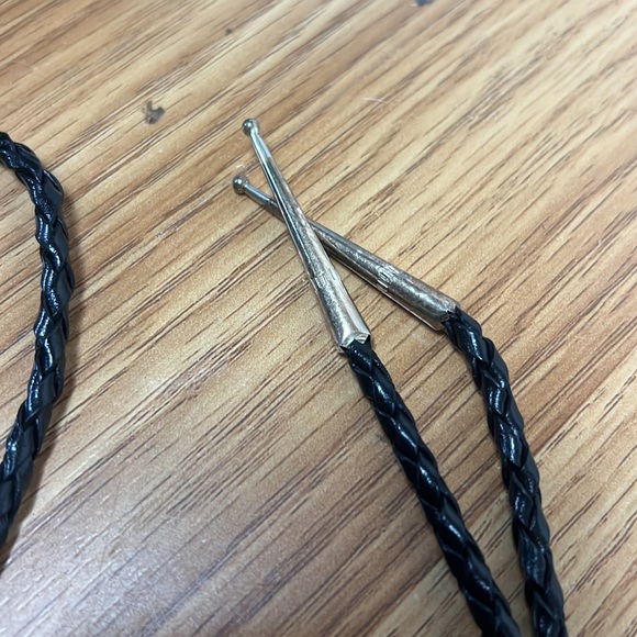 Vintage Sterling Silver w Stone Bolero Tie Southwestern Turquoise Western - Picture 3 of 5